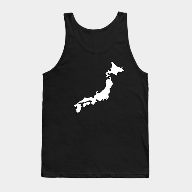 Japan Silhouette White Tank Top by Japan2PlanetEarth